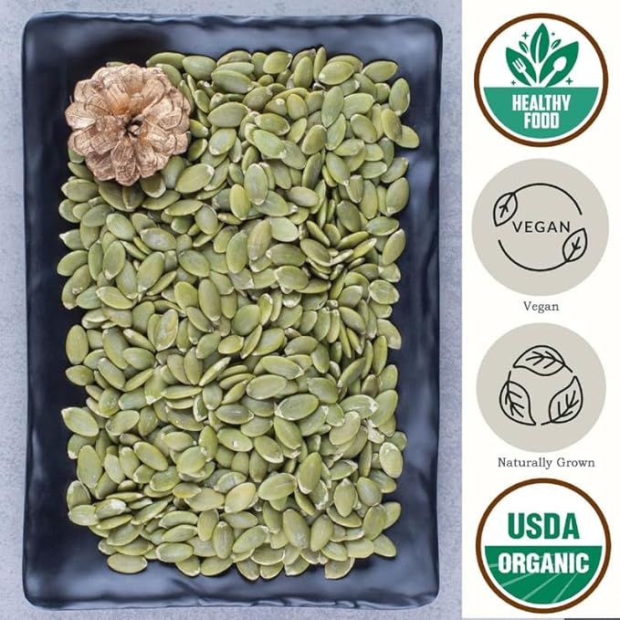 Organic Raw Pumpkin Seeds to Eat (2.8lb) - Bulk Whole Unsalted Pepitas with No Shell by Be Still
