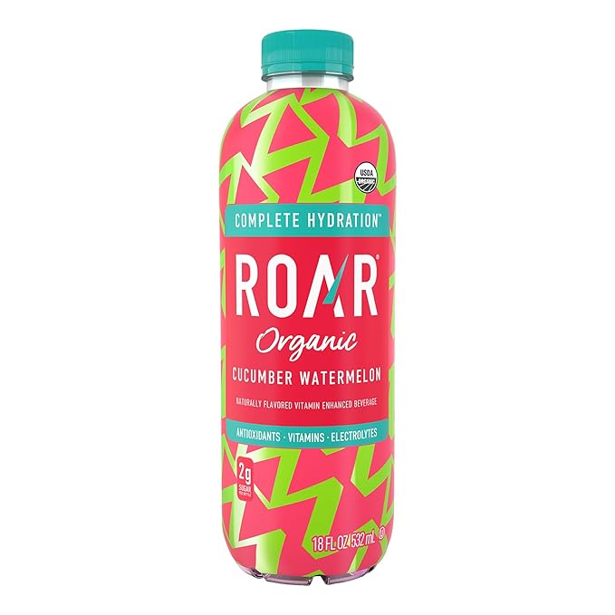 Roar Organic Electrolyte Infusions - USDA Organic - Cucumber Watermelon - with Antioxidants, B