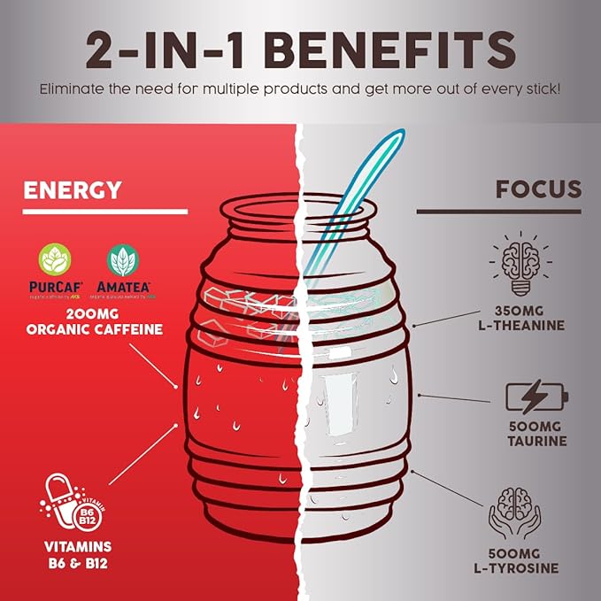 Salud x Jarritos 2-in-1 Energy Drink Powder + Focus, Fruit Punch, Organic Caffeine, B6 + B12