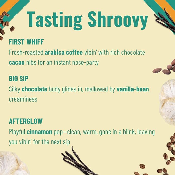 Shroovy Organic Mushroom Coffee | Lion's Mane and Chaga Mushroom | Instant Mushroom Coffee |