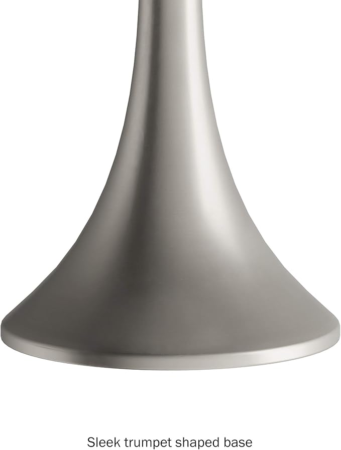3-Piece Floor and Table Lamp Set - Mid-Century Modern Metal Lamps with Flared Trumpet Base and