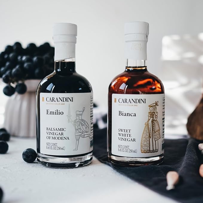 Carandini Emilio Silver Balsamic Vinegar of Modena PGI & Bianca Sweet White Vinegar Combo Set