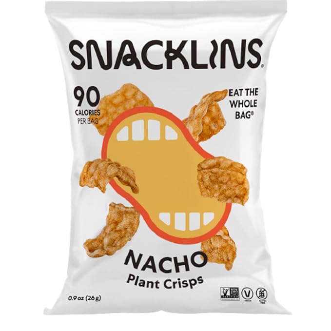 SNACKLINS Plant Based Crisps NACHO Flavor Crips - Gluten Free, Grain Free, 100% Kosher, Vegan