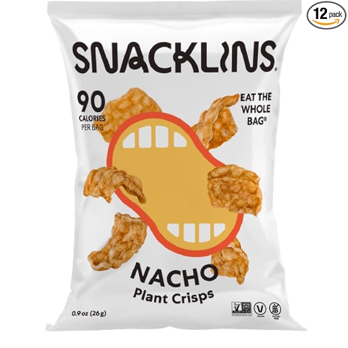 SNACKLINS Plant Based Crisps NACHO - Gluten Free, Grain Free, 100% Kosher, Vegan Healthy Snacks