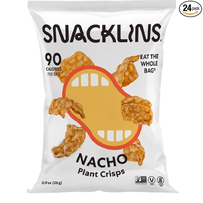 SNACKLINS Plant Based Crisps NACHO - Gluten Free, Grain Free, 100% Kosher, Vegan Healthy Snacks