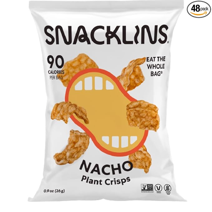 SNACKLINS Plant Based Crisps NACHO - Gluten Free, Grain Free, 100% Kosher, Vegan Healthy Snacks