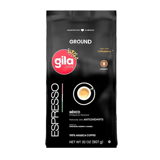 gila café Ground Coffee Medium Roast Espresso 32oz (1-Pack) - 100% Mexican Arabica Bean Coffee