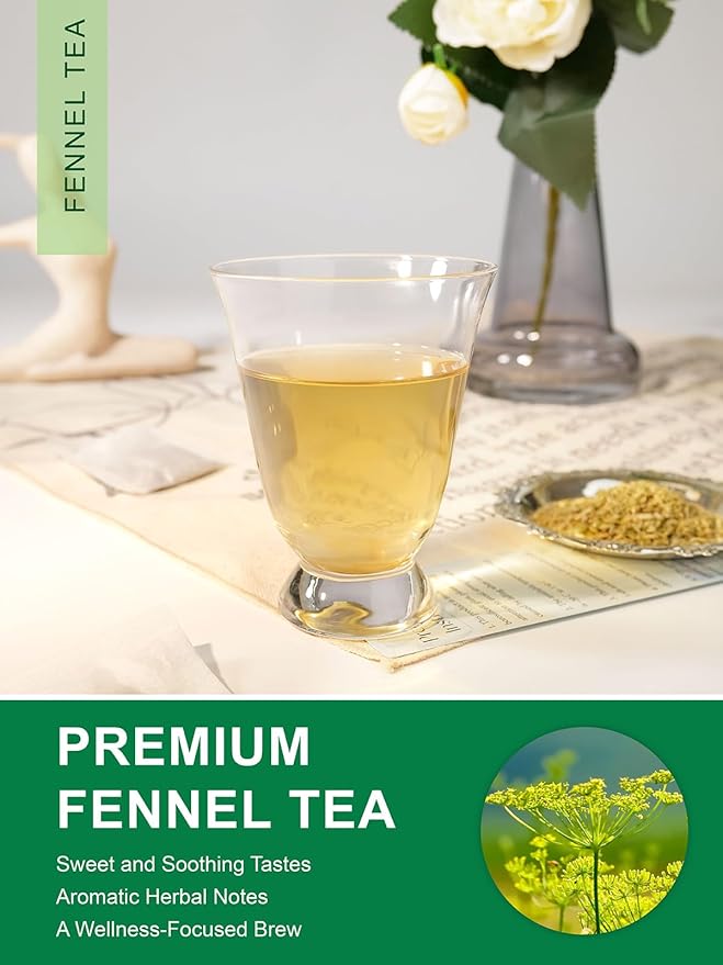 TeeLux Fennel Tea Bags, Pure & Natural Fennel Seeds Herbal Tea, Smooth & Light Spicy Flavor