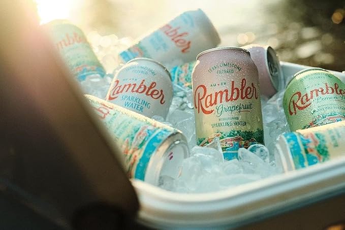 AUTX RAMBLER Sparkling Water, Texas Limestone Mineral Blend, Variety Pack (Original, Lemon-Lime