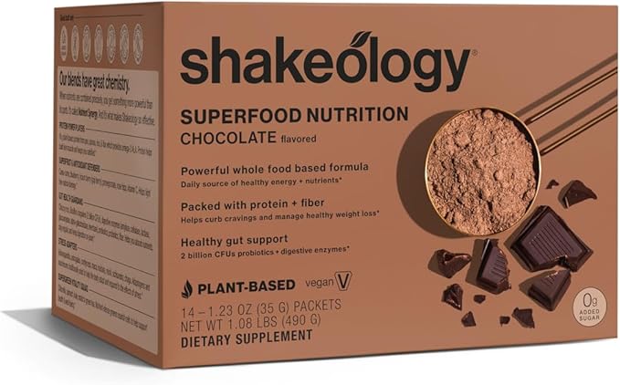 Shakeology 0g Added Sugar Plant-Based Vegan Protein Powder ??Gluten-Free Superfood Shake with