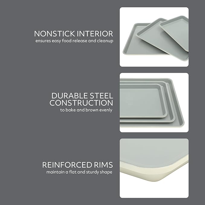 Sur La Table Kitchen Essentials Bake Sale 3-Piece Cookie Sheet Set – Nonstick Carbon Steel Baking