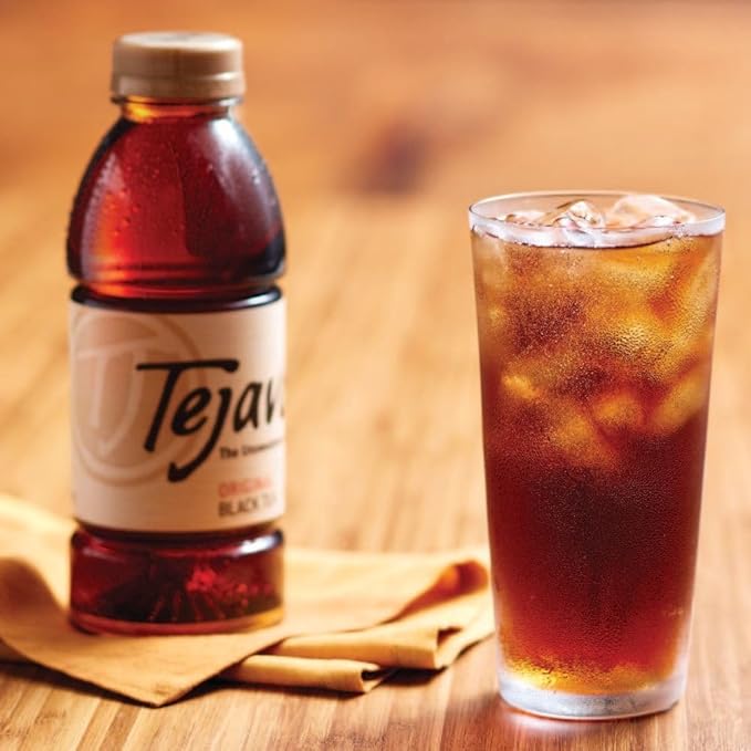 Tejava Original Unsweetened Black Iced Tea, 12 Pack, 16.9oz PET Bottles, Non-GMO, Kosher, No Sugar