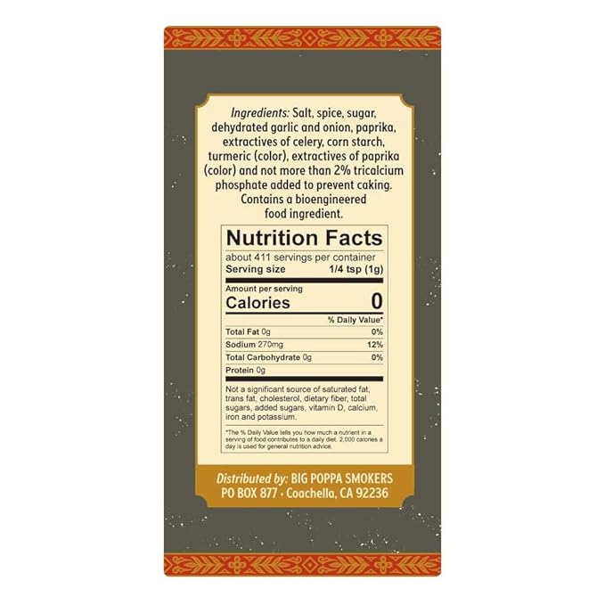 Big Poppa's Little Louie’s Garlic Salt with Black Pepper - Gluten-Free All Purpose Seasoning