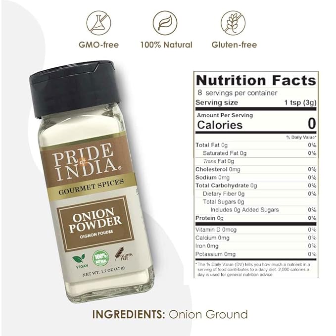 Pride of India – Onion Fine Ground – Gourmet Spice for Cooking – Pantry Essential – Adds Flavor to