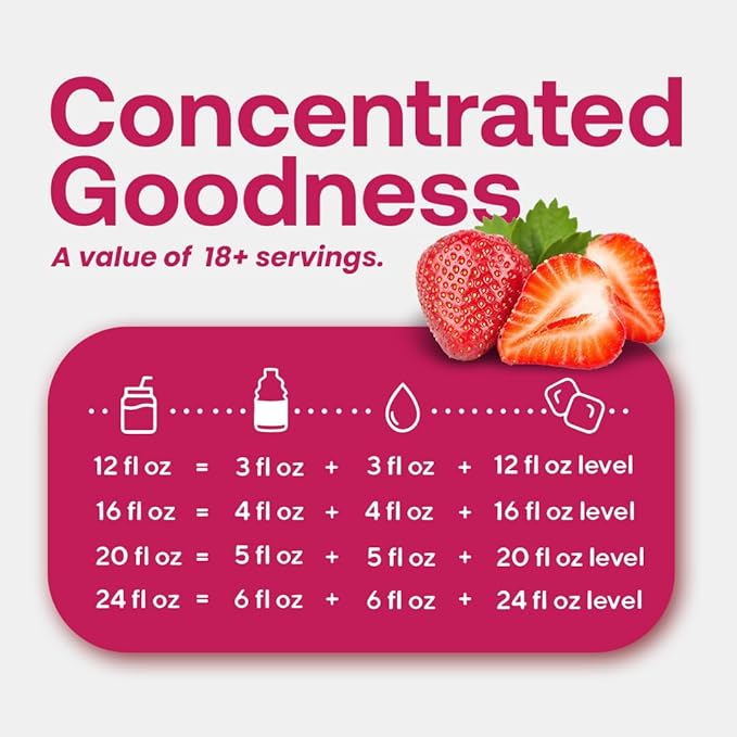 Dr. Smoothie Refreshers Strawberry Acai ??Made with Real Fruit Juice ??Drink Concentrate, No