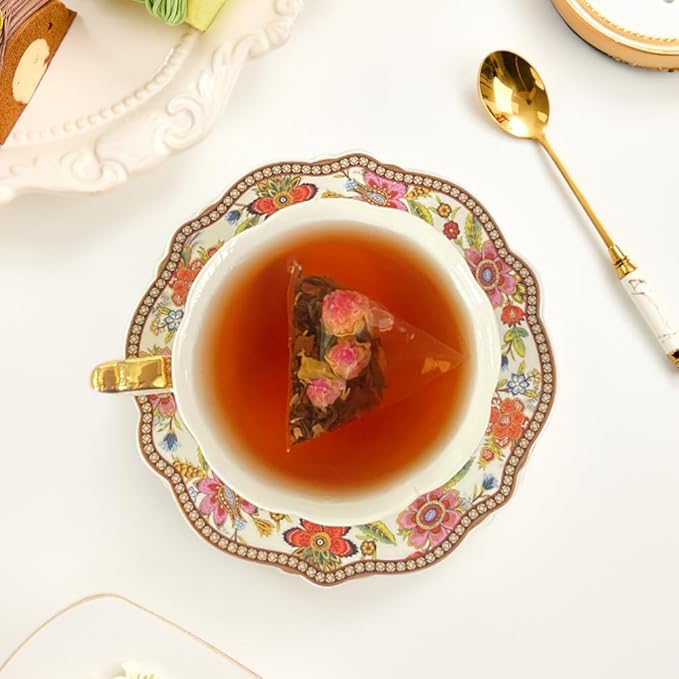XIEJINJI Rose Black Tea - 40 Tea Bags, Natural Dried Rose and Black Tea Blend, AROMATIC & SMOOTH