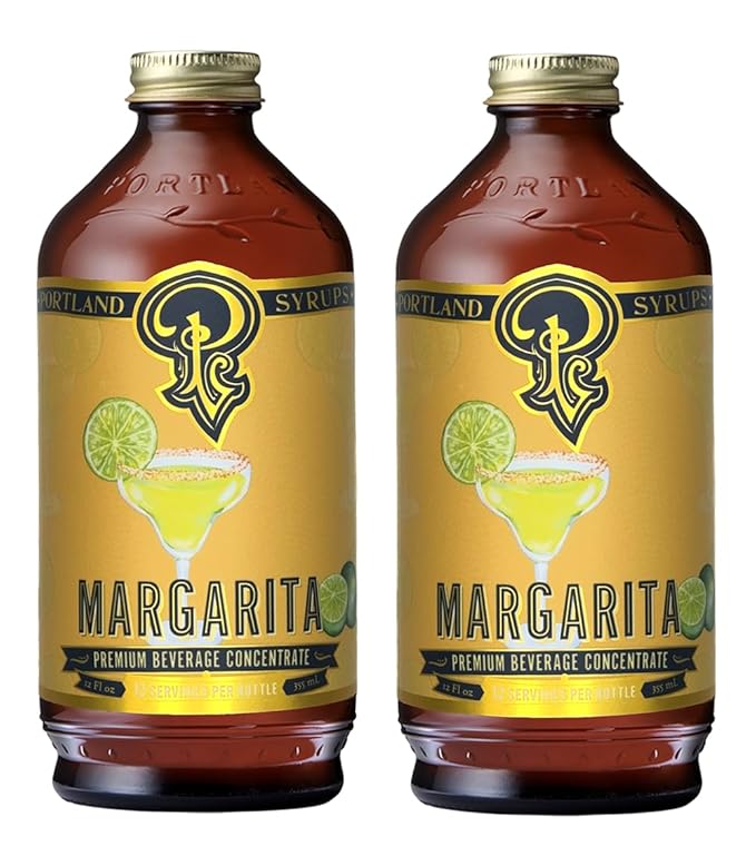 Portland Syrups Margarita Syrup - Craft Cocktail and Mocktail Mixer with Tangerine, Blood Orange