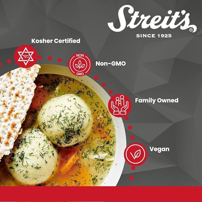 Streit's Matzo Ball Mix - Kosher Certified, Suitable for Passover, No MSG Added, Just Add Eggs &