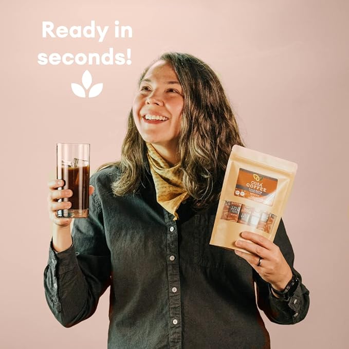 Cusa Tea & Coffee, Mocha Cold Brew. Premium Instant Coffee, Rainforest Alliance Certified Arabica