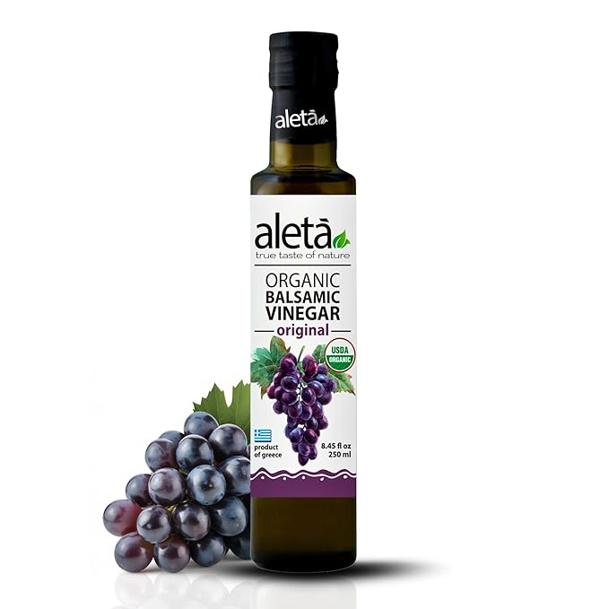 Aleta Farms Balsamic Vinegar, USDA Organic, Aged Flavored Vinegar, Perfect for Salad Dressings