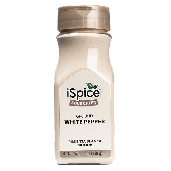 iSpice Ground White Peppers Spices and Seasonings For Cooking, 5.6 Ounce White Peppercorns