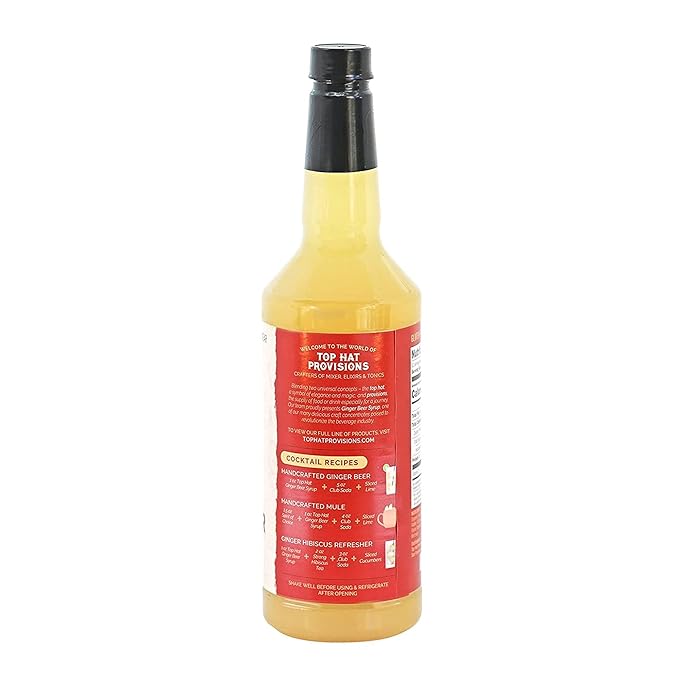 Top Hat Original Ginger Beer Syrup - Spicy Ginger Syrup for Soda Makers - Makes 32 Craft Sodas