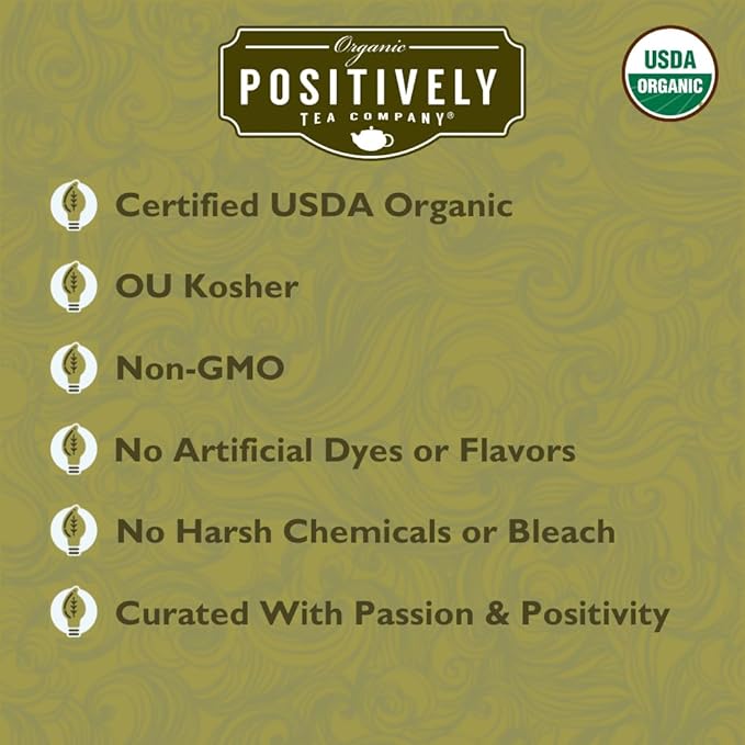Organic Positively Tea Company, Minty Mate, yerba Mate Tea Bags, 100 Count, Eco-Friendly Tea Bags
