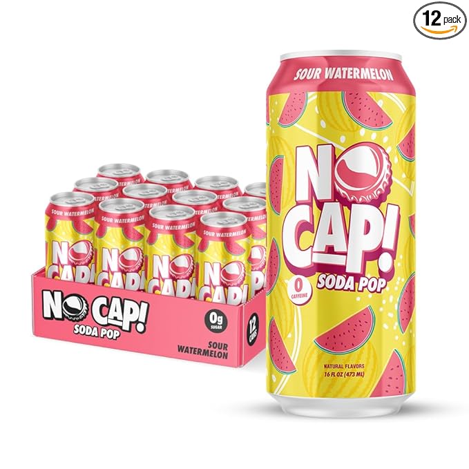 No Cap! Healthy Soda Drinks For Kids, Teenagers & Adults, Zero Sugar, Zero Calorie, Caffeine Free