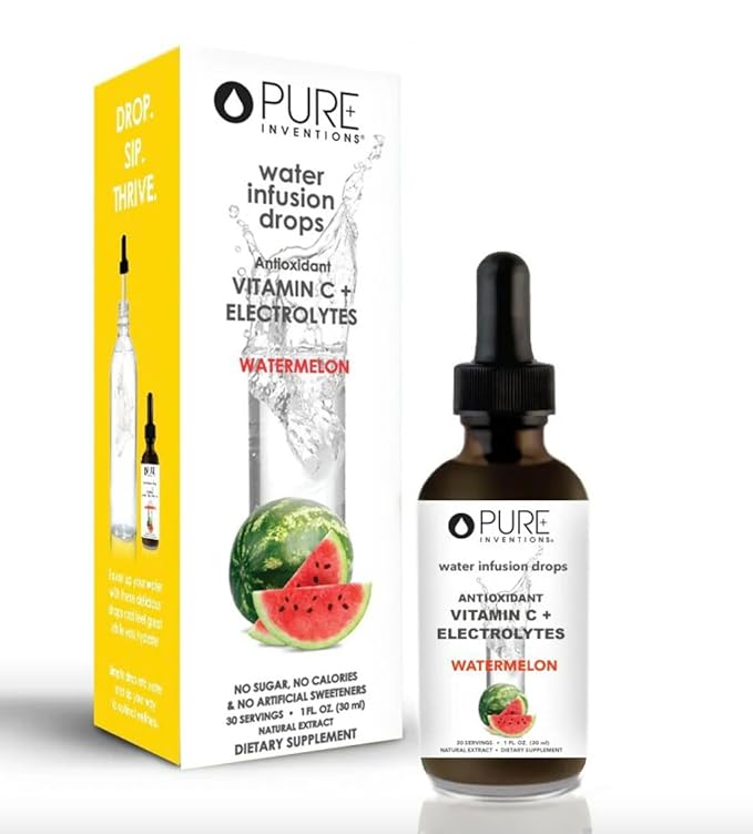 Pure Inventions - Watermelon Water Infusion Drops - Antioxidants, Vitamin C & Electrolytes - Health