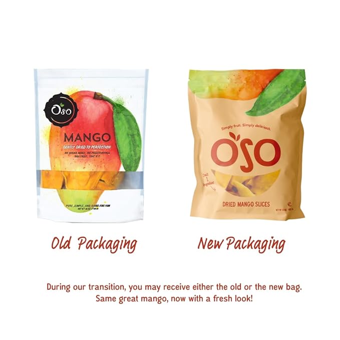 Oso Snacks Dried Mango Slices – Premium Quality, Large Pieces Only! No Added Sugar, No