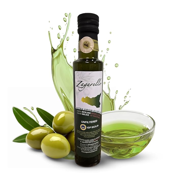 Zagarello 100% Traceable Italian Olive Oil Extra Virgin - 8.45 Fl Oz Unfiltered, Pure, IGP Certified