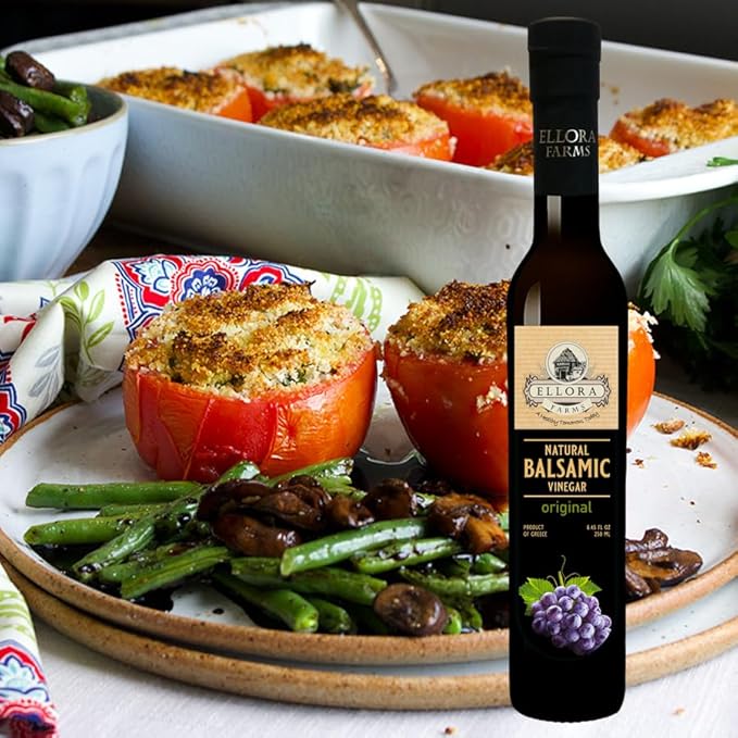 Ellora Farms, Plain Natural Balsamic Vinegar, Award-Winning, Thick and Creamy, No-added Sugars
