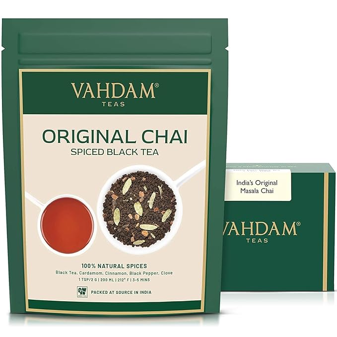 VAHDAM, India's Original Masala Chai Tea Loose Leaf (50 Cups/3.53oz) Blend Of Black Tea, Cinnamon