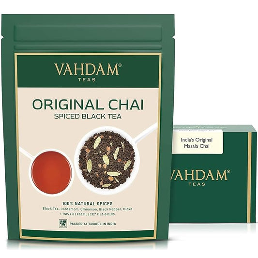 VAHDAM, India's Original Masala Chai Tea Loose Leaf (50 Cups/3.53oz) Blend Of Black Tea, Cinnamon