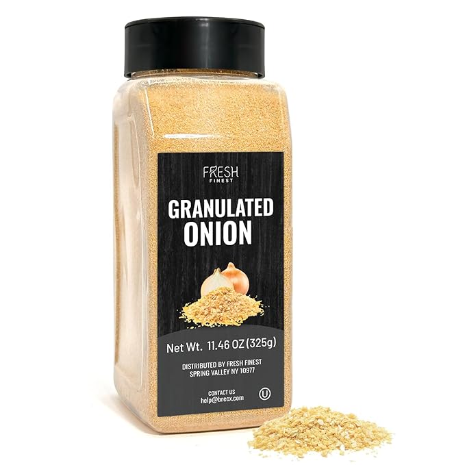 Fresh Finest Granulated Onion 11.46oz - Premium Onion Powder - All-Natural, Non-GMO, Gluten-Free