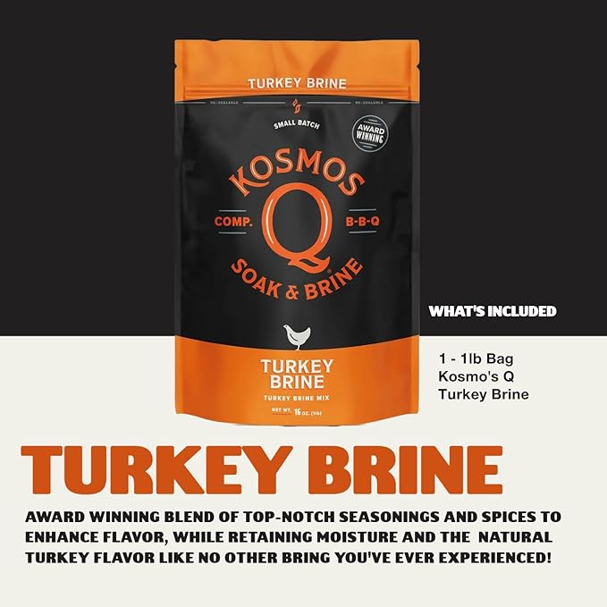 Kosmos Q Complete Turkey Brine Kit - Full Seasoning Kit with Turkey Brine, Dirty Bird Spice Shaker