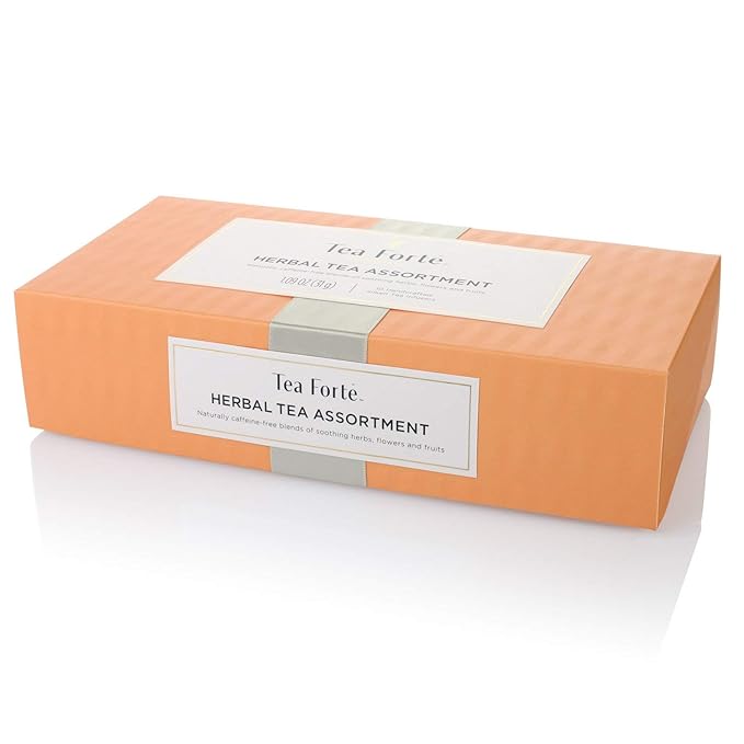 Tea Forte Assorted Herbal Petite Presentation Box Tea Gift Set Sampler, 10 Count, 2 of Each Variety