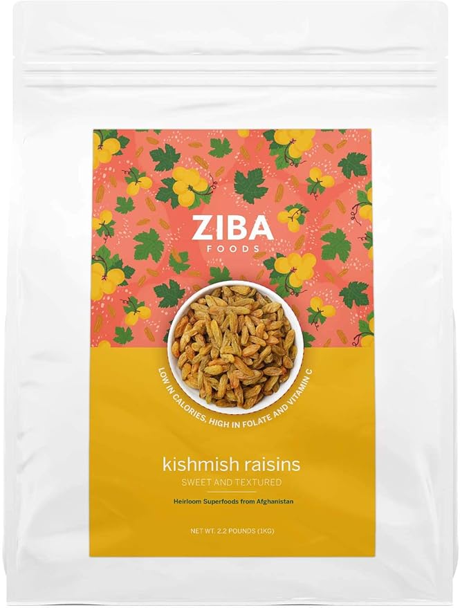 Ziba Foods Kishmish Raisins | Non-GMO, Vegan, Whole 30 Friendly & Paleo | Superfood Naturally High