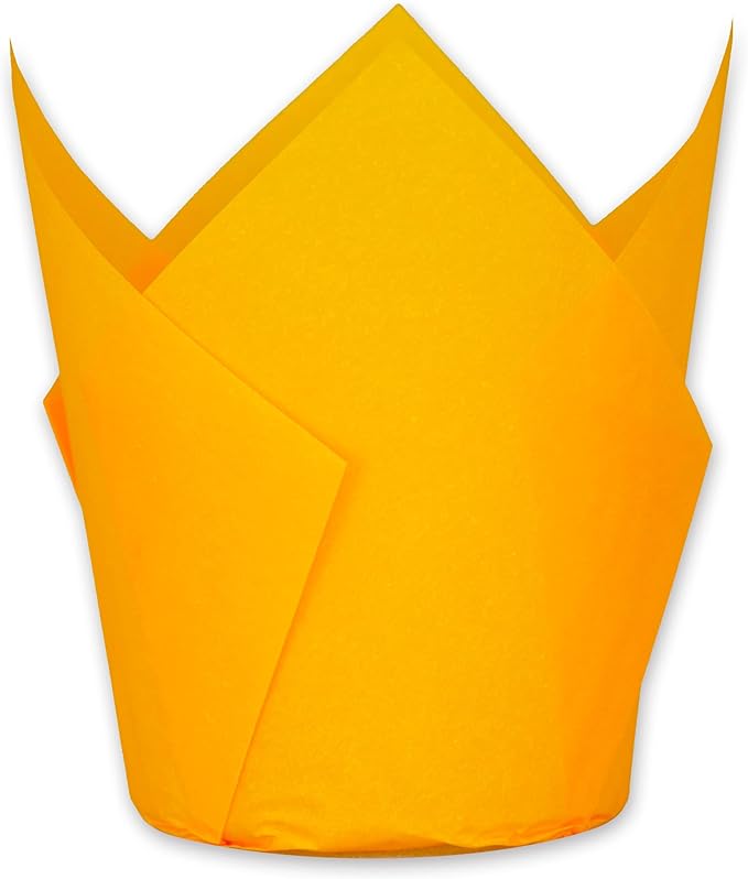 Orange color Large size Tulip Baking Cups 2-1/4"(Base diameter) x 4"(Wall height) Parchment paper