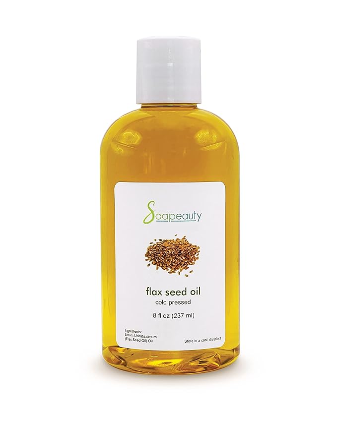 Soapeauty Flax Seed Oil Unrefined Cold Pressed 100% Pure and Natural | for Skin, Hair and DIY