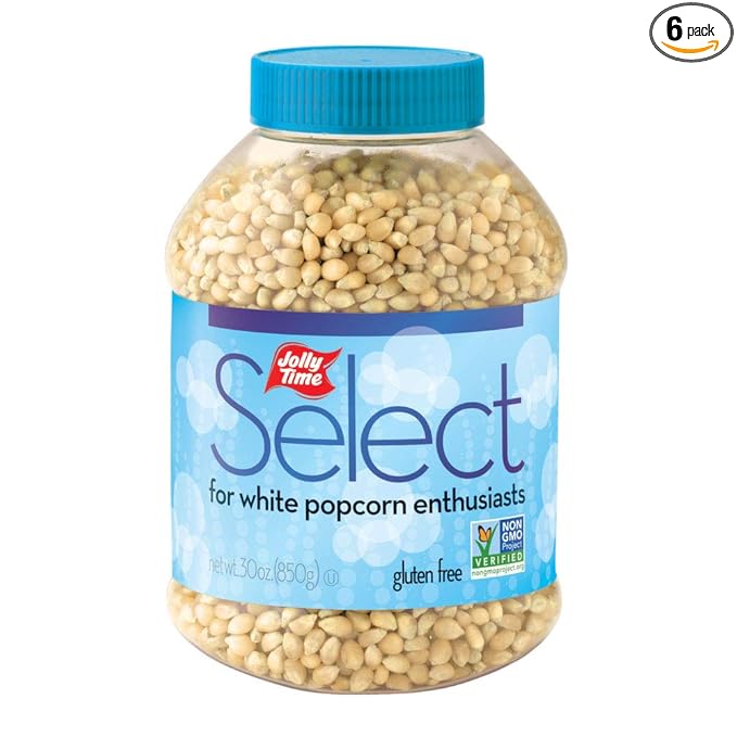 Jolly Time Popcorn Kernels, Gourmet Popping Corn for Air Popper Machine or Stovetop, Select White