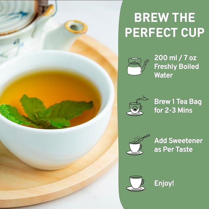 HANDPICK, Peppermint Tea, Eco-Conscious Tea Bags - 100 Count | Caffeine Free, Non-GMO | Minty
