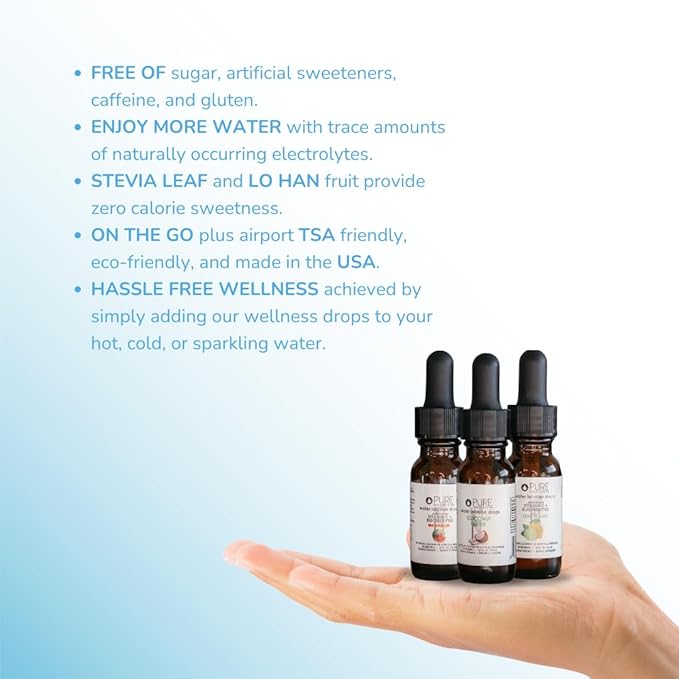 Pure Inventions - Coconut Water, Lemon Lime & Watermelon Water Infusion Drops - Antioxidants