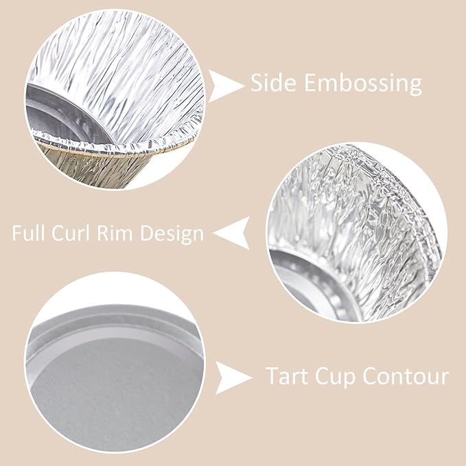 Aluminum Foil Baking Cups, 200 Pack Disposable 3 Oz Ramekins Aluminum Cupcake Muffin Liners Silver