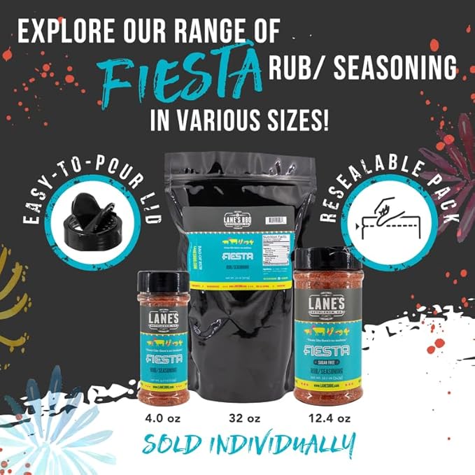 Lane's Fiesta Taco Seasoning Mix, All-Natural Keto Taco Seasoning, Chicken Taco Seasoning Mild, No