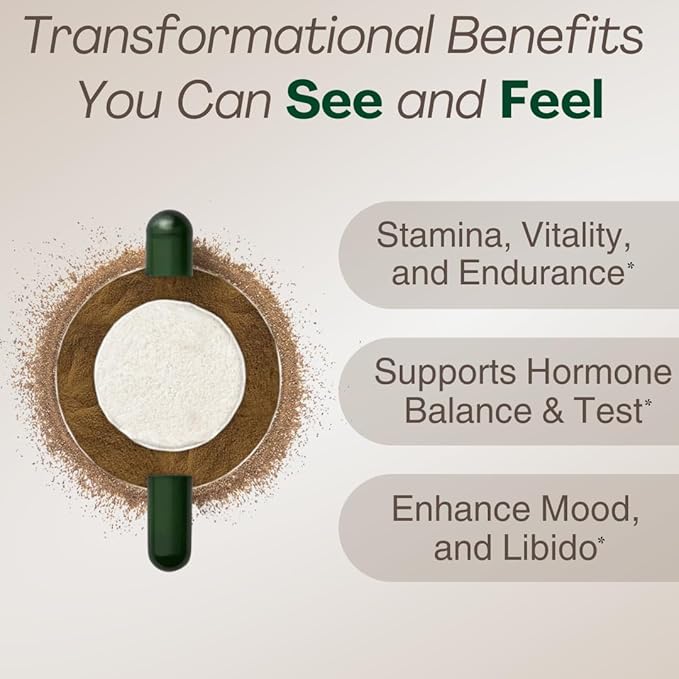 MACAPLUS+ Black Maca Root + Ashwagandha + Fenugreek - #1 Highest Potency Black Maca Root 40,000mg