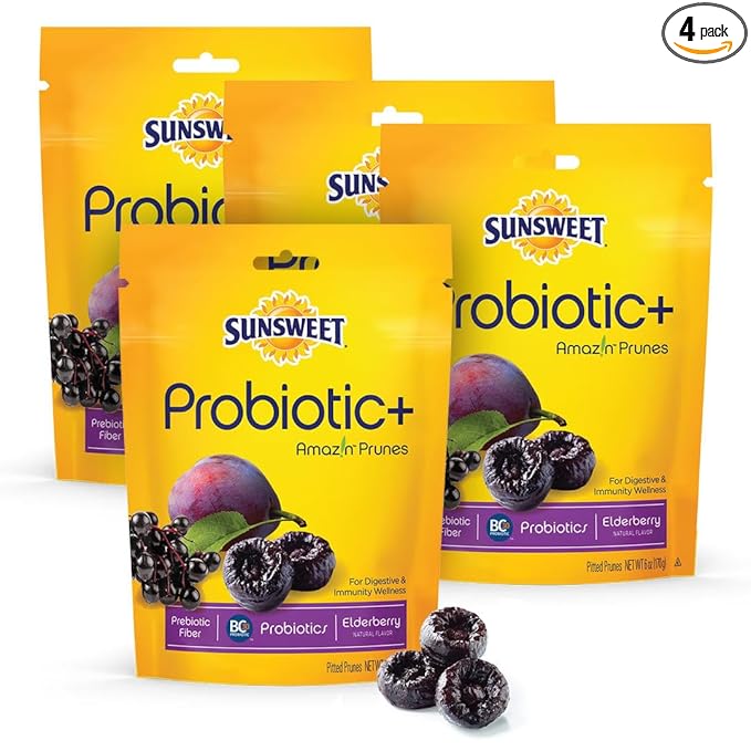 Sunsweet Pitted Prunes with Probiotics - Unsweetened, Dried, Gluten Free & Unsulphured - Natural