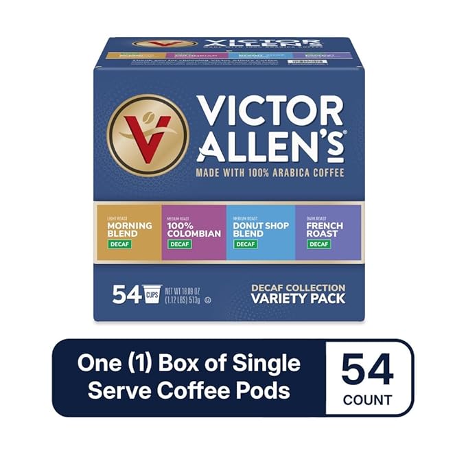 Victor Allen's Coffee Decaf Coffee Variety Pack (Decaf Donut Shop Blend, Morning Blend, French