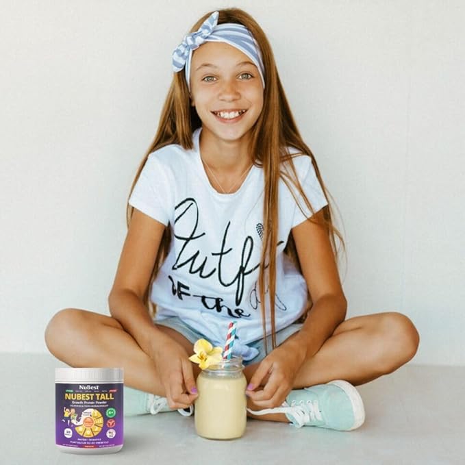NuBest Tall Vanilla Plant-Based Protein Powder for Kids & Teens - Healthy & Immunity with