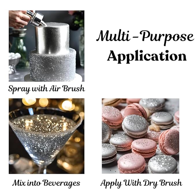Dazzle Dust Edible Glitter Sprinkles for Cake Decorating, Drinks, Cookie, Icing, Dessert